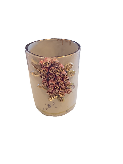 Lille Vase med guld blomster